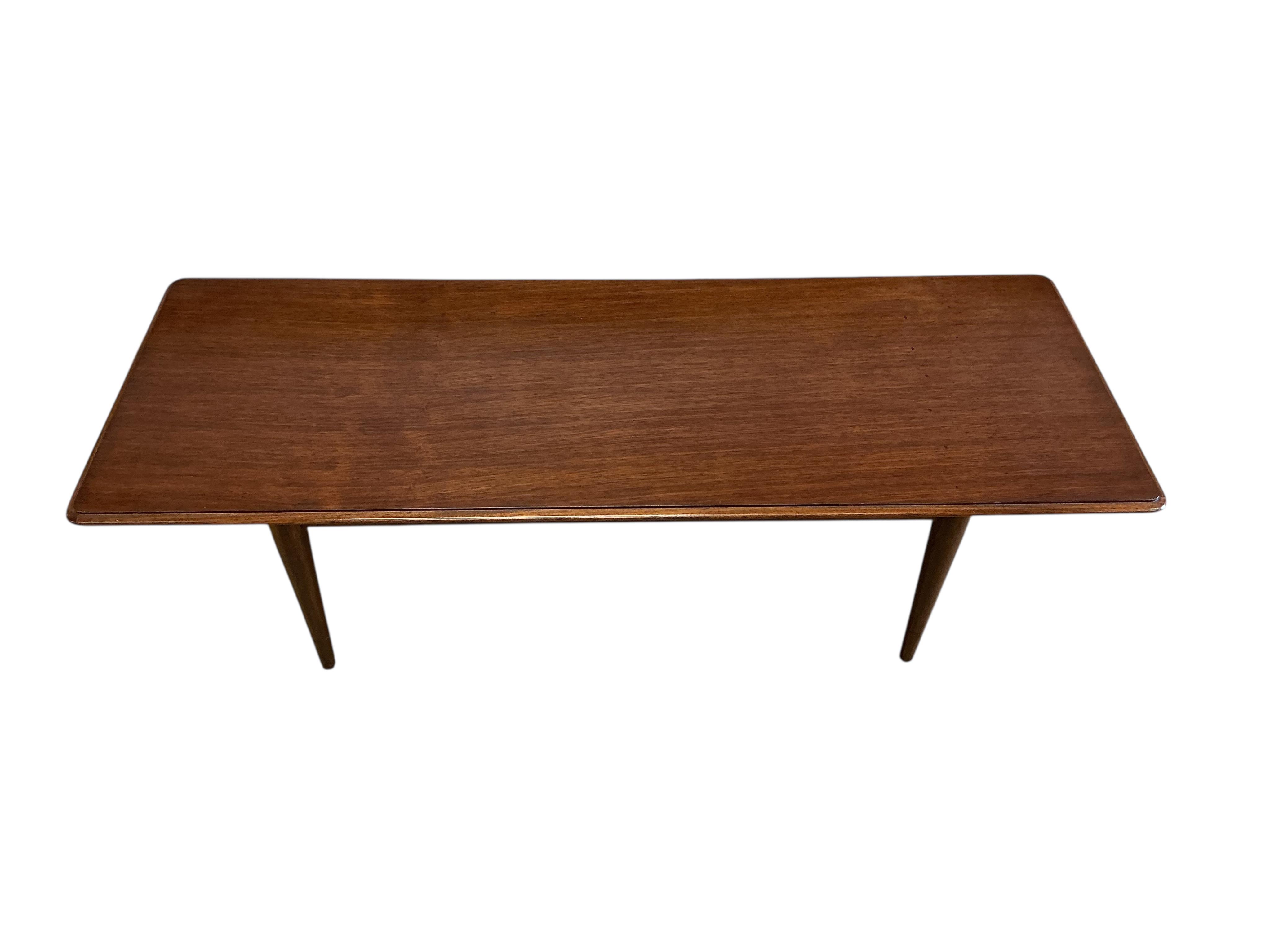 A mid century Archie Shine rectangular teak coffee table, width 118cm, depth 45cm, height 38cm